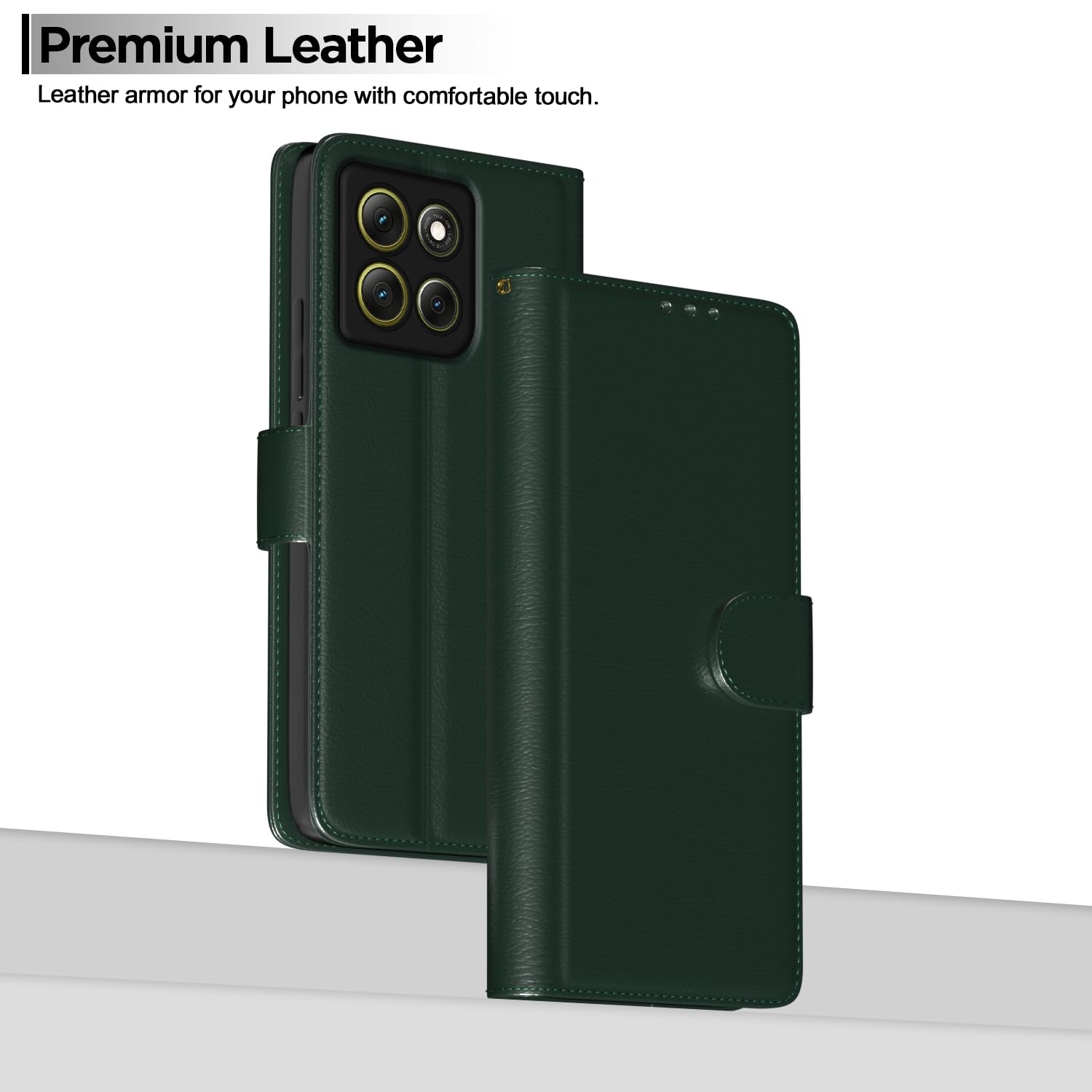 Pikkme green mobile flip cover for Moto G86 Power 5G – photo 2