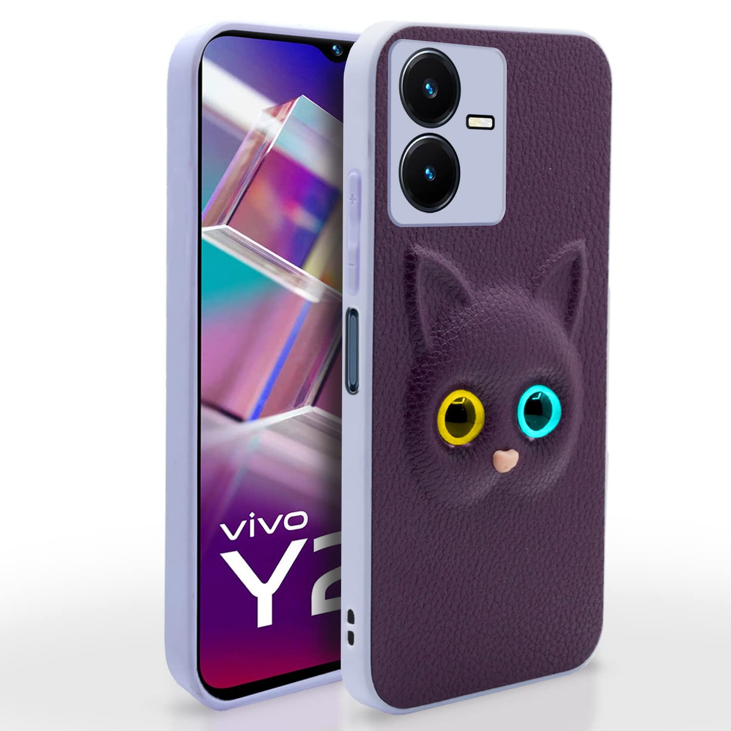 Pikkme Vivo Y22 Kitty Back Cover (Purple)