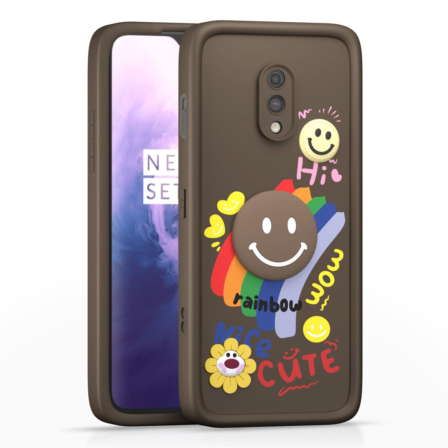 OnePlus 6T/7 mobile cover in brown by Pikkme