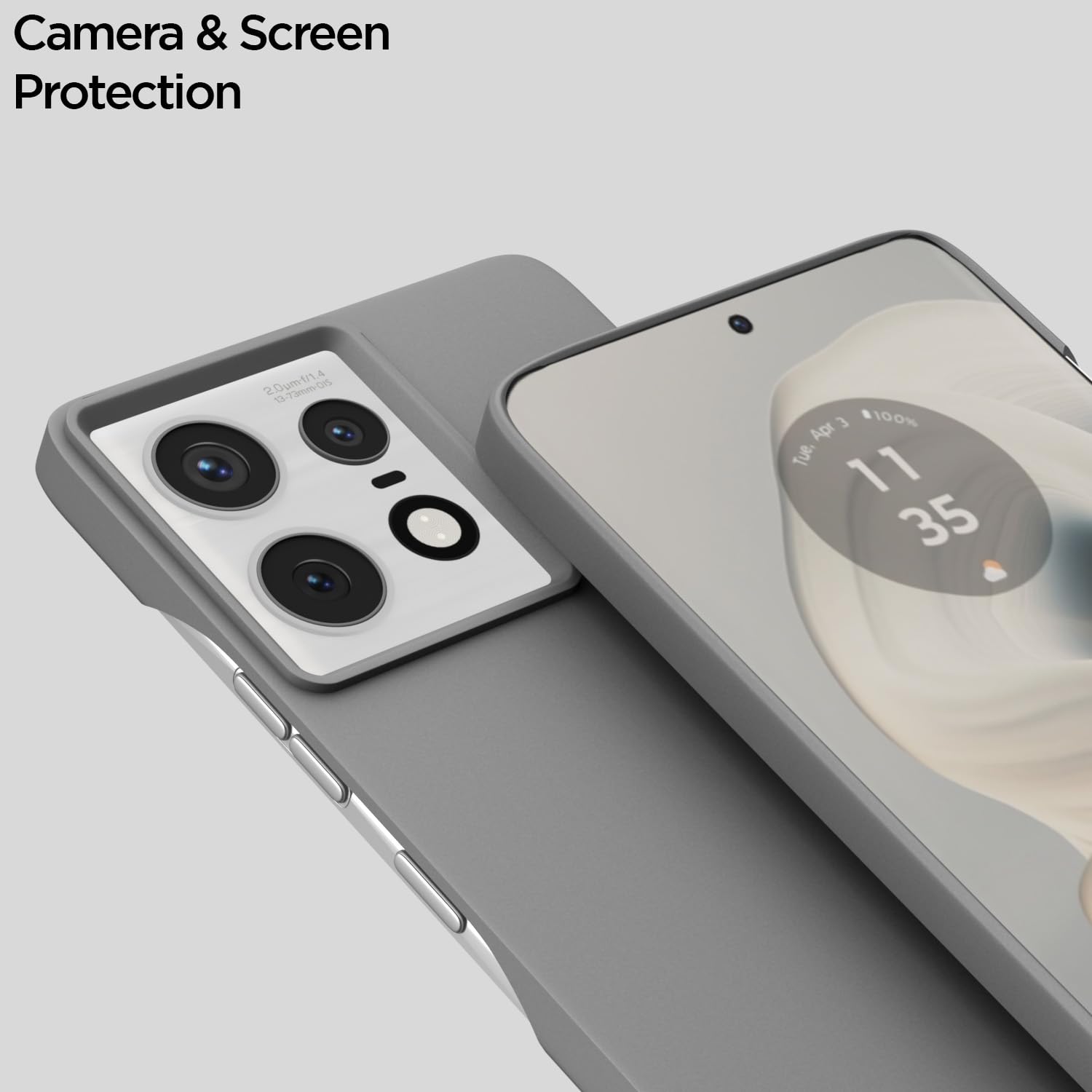 Pikkme Moto Edge 50 Pro 5G SideCut Soft Matte Silicone Back Cover (Grey)