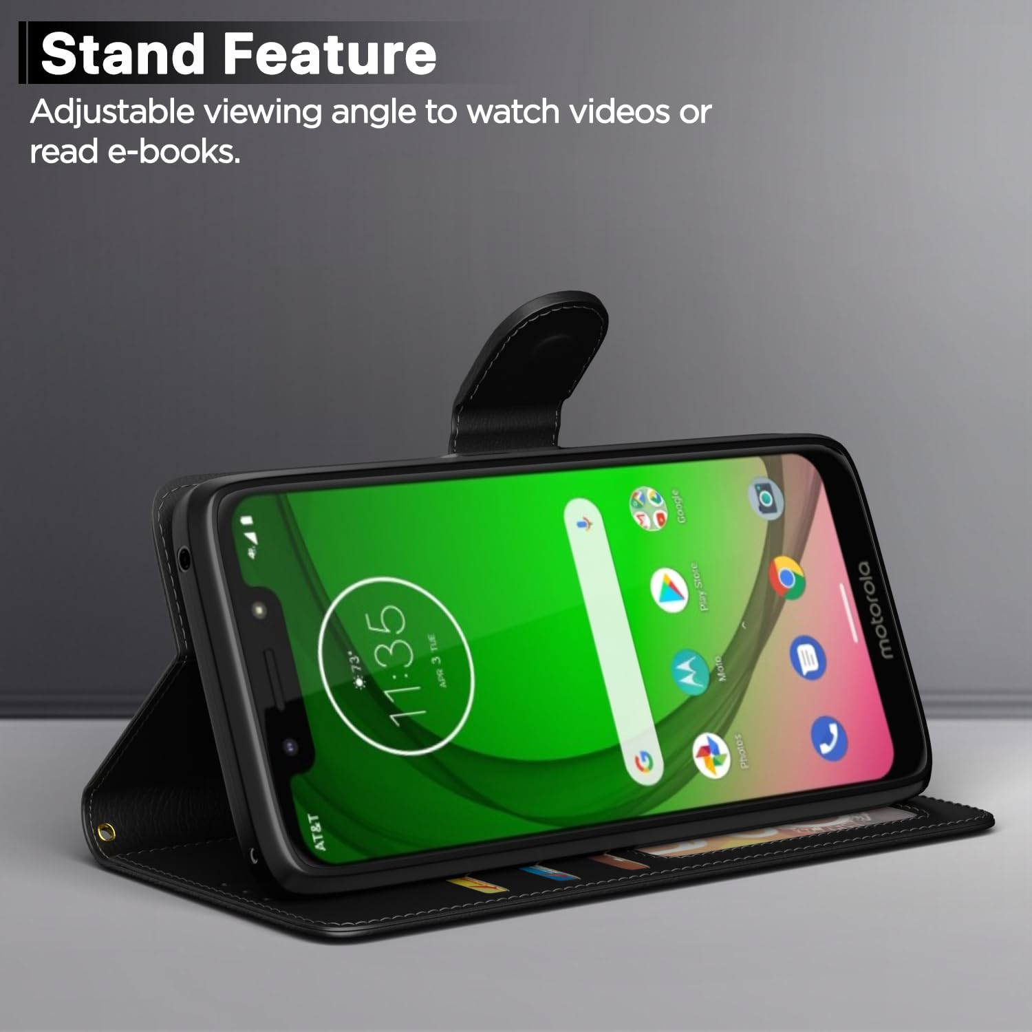 Pikkme Moto G6 Play black flip case – photo 3