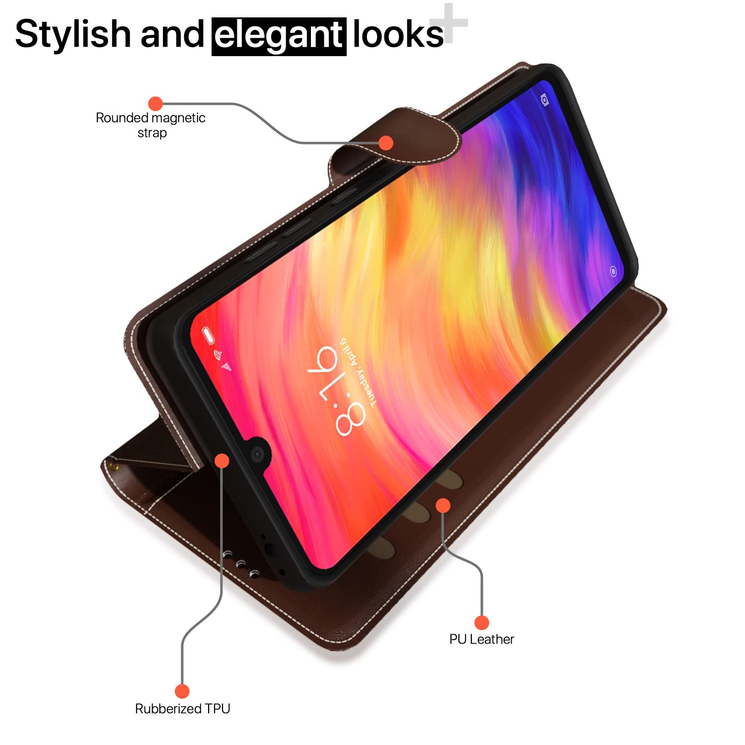 Brown & coffee flip cover for Redmi Note 7/Note 7 Pro/Note 7s – Pikkme – photo 3