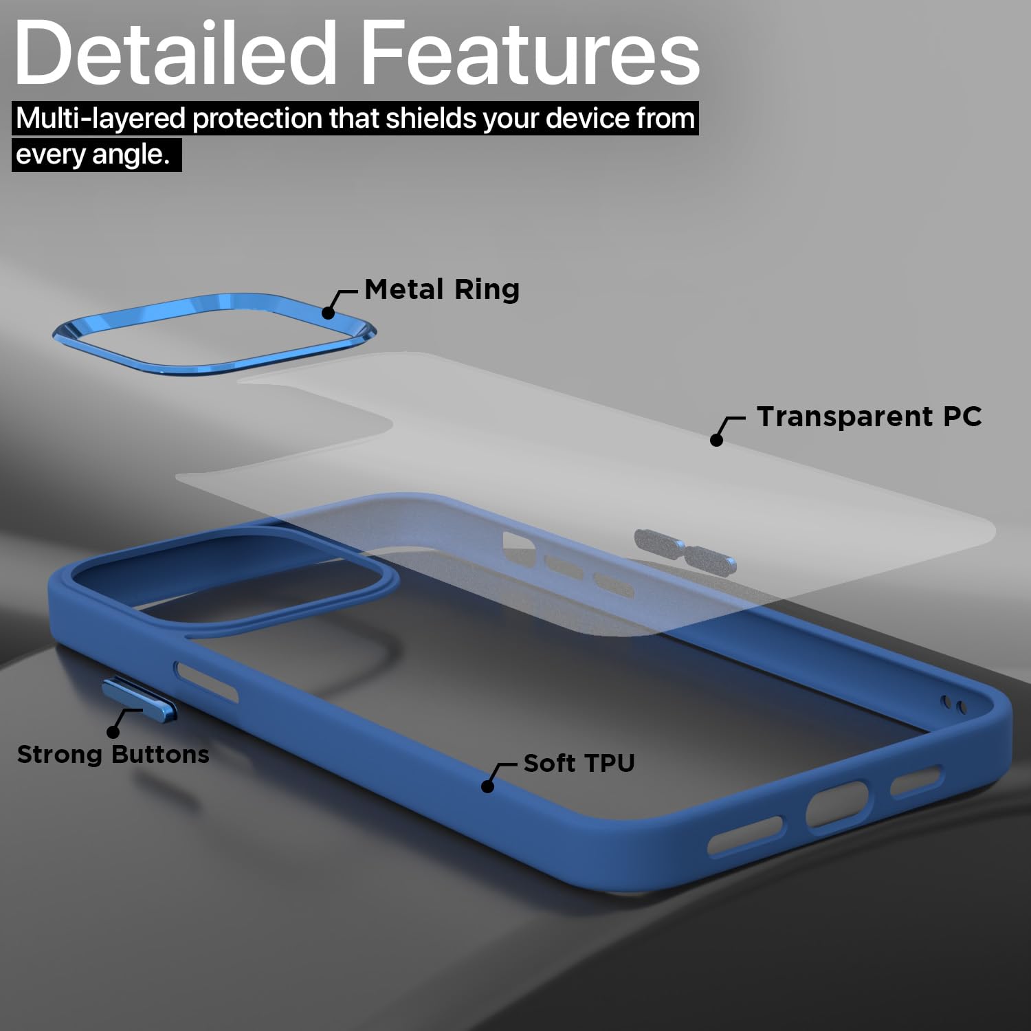 iPhone 13 Pro Max Chrome back cover in indigo by Pikkme – photo 3