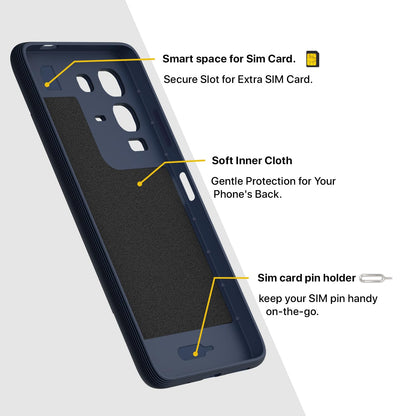 Pikkme Infinix Note 50x 5G Shockproof Soft Flexible Gencase Back cover (Blue)