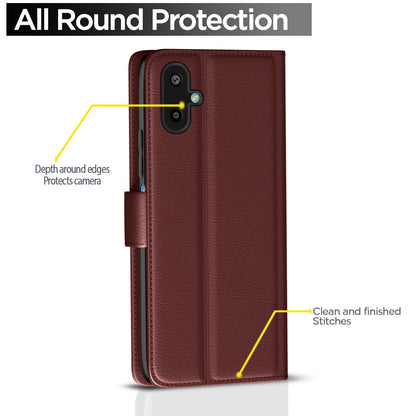 Pikkme Samsung Galaxy F06 5G / M06 5G Vintage Flip Cover (Brown)