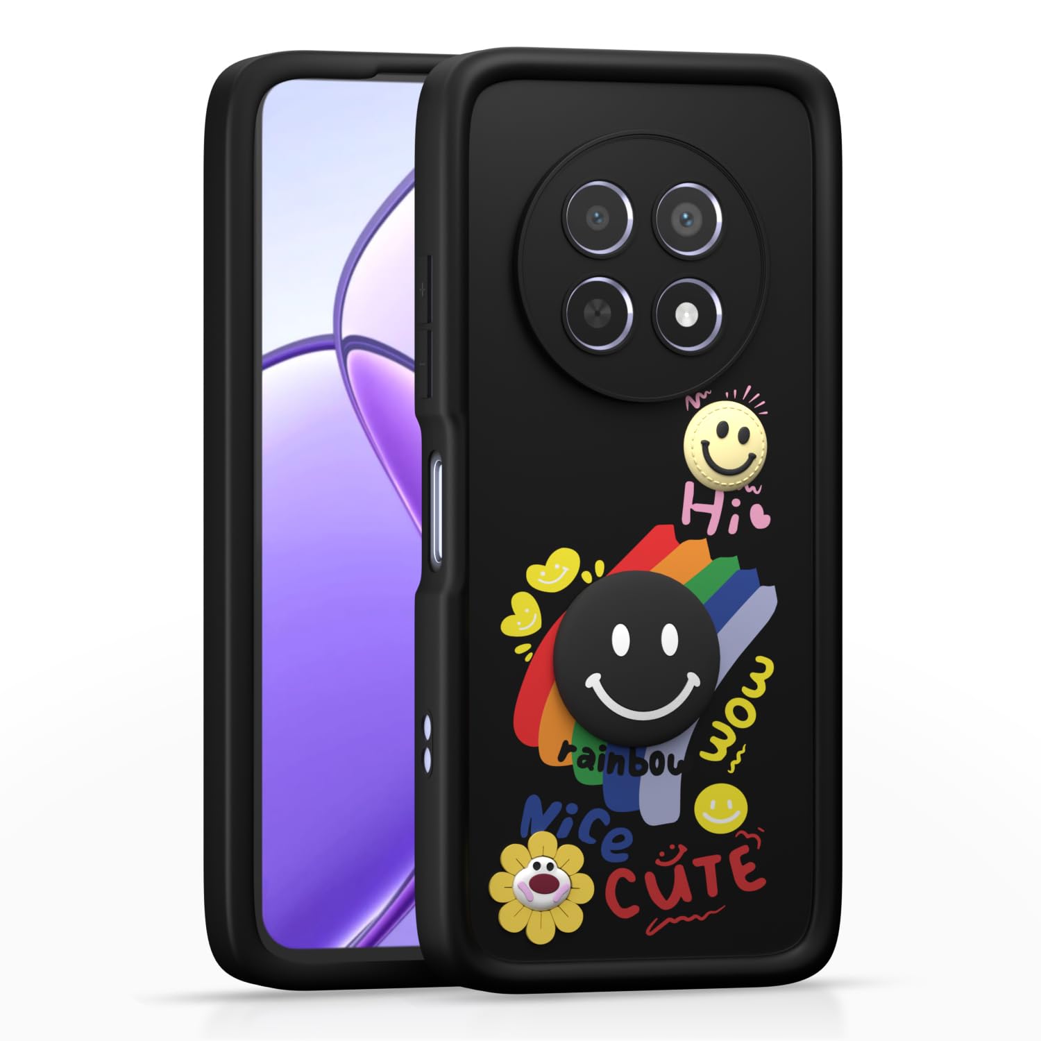 Black back cover for Realme Narzo 70x 5G/N65/13/12/12X 5G/C65 – Pikkme
