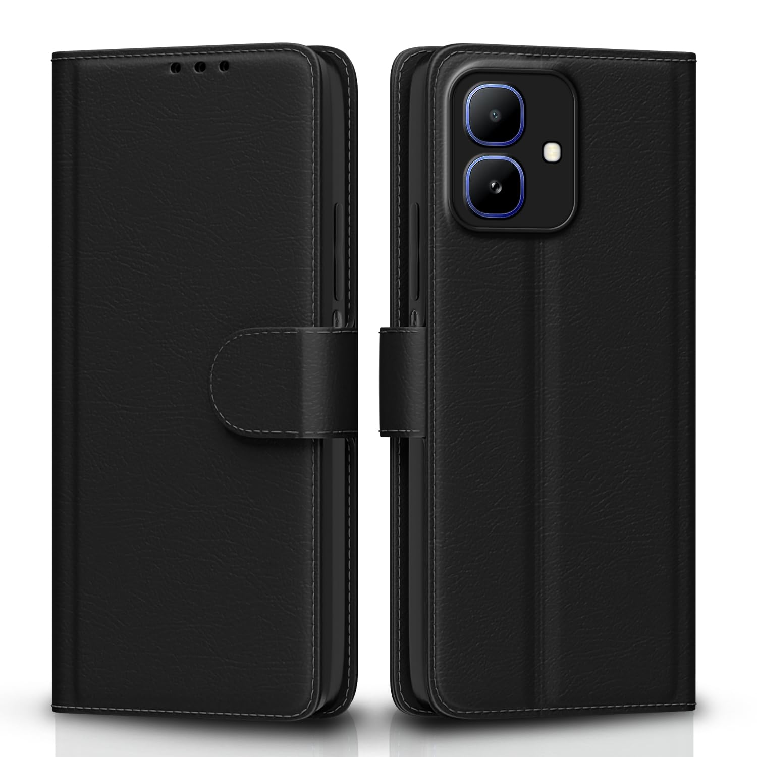 Pikkme black Wallet flip cover for Infinix Smart 20