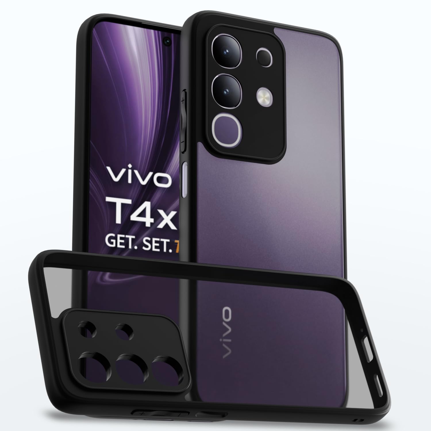 Pikkme Vivo T4x/iQOO Z10x/Y31 Pro 5G Hybrid black mobile back cover