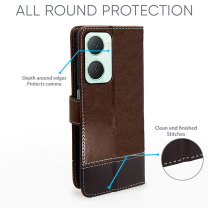 Pikkme brown & coffee Magnetic mobile flip cover for iQOO Z9 Lite 5G/Vivo T3 Lite 5G/Vivo Y18/Y18e/Y03 – photo 2