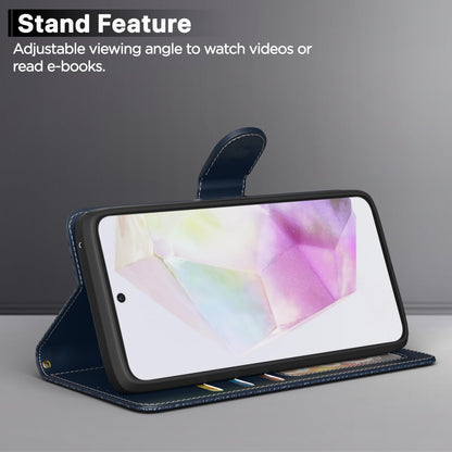 Samsung A35 5G wallet flip cover in blue by Pikkme – photo 3