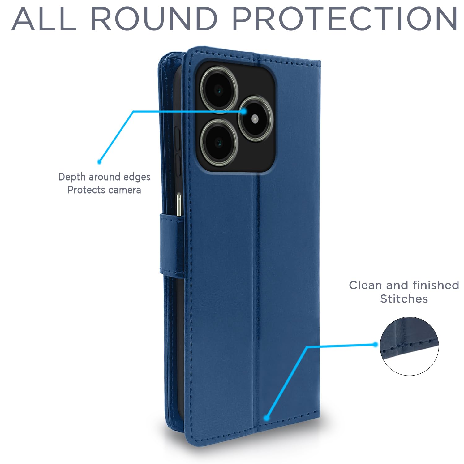 Realme C63 4G flip case in blue by Pikkme – photo 4