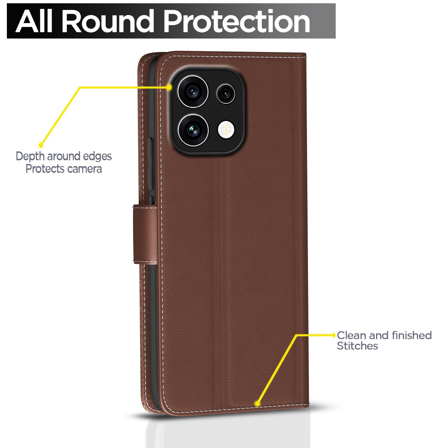 Pikkme tan Wallet mobile flip cover for Oppo Reno 16c 5G – photo 4