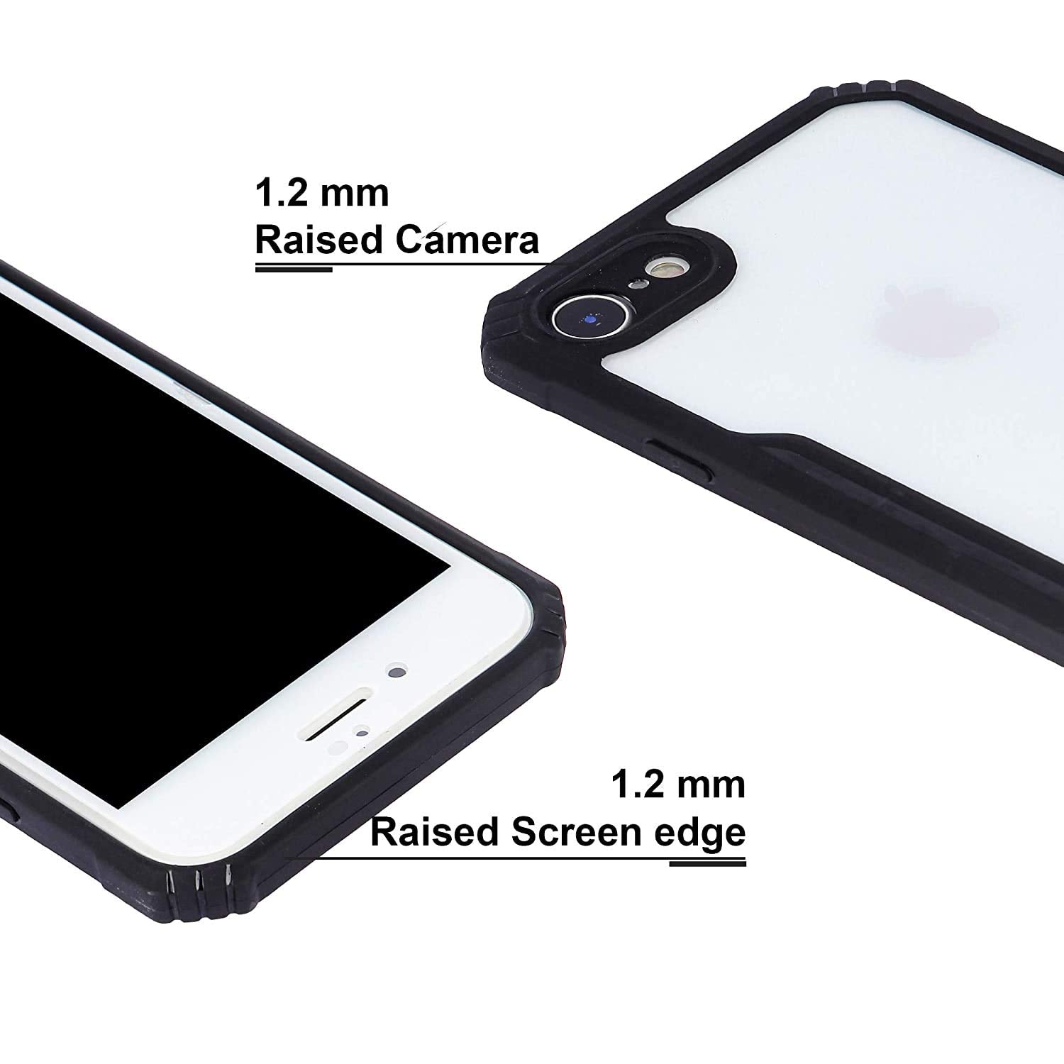 Pikkme iPhone 7 / iPhone 8 Shockproof Eagle Clear Transparent Back Cover (Black)