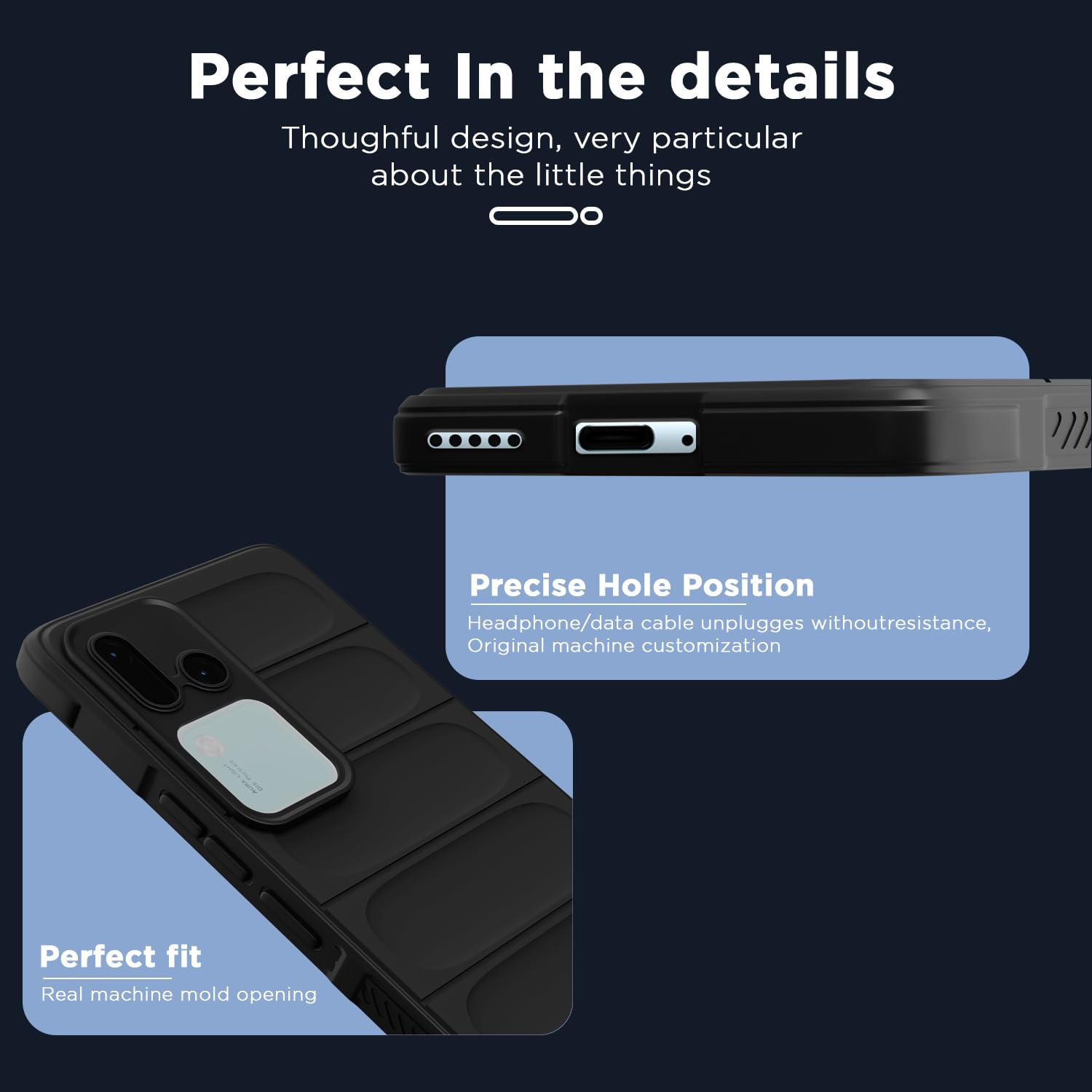 Vivo V30/V30 Pro 5G back cover in black by Pikkme – photo 2