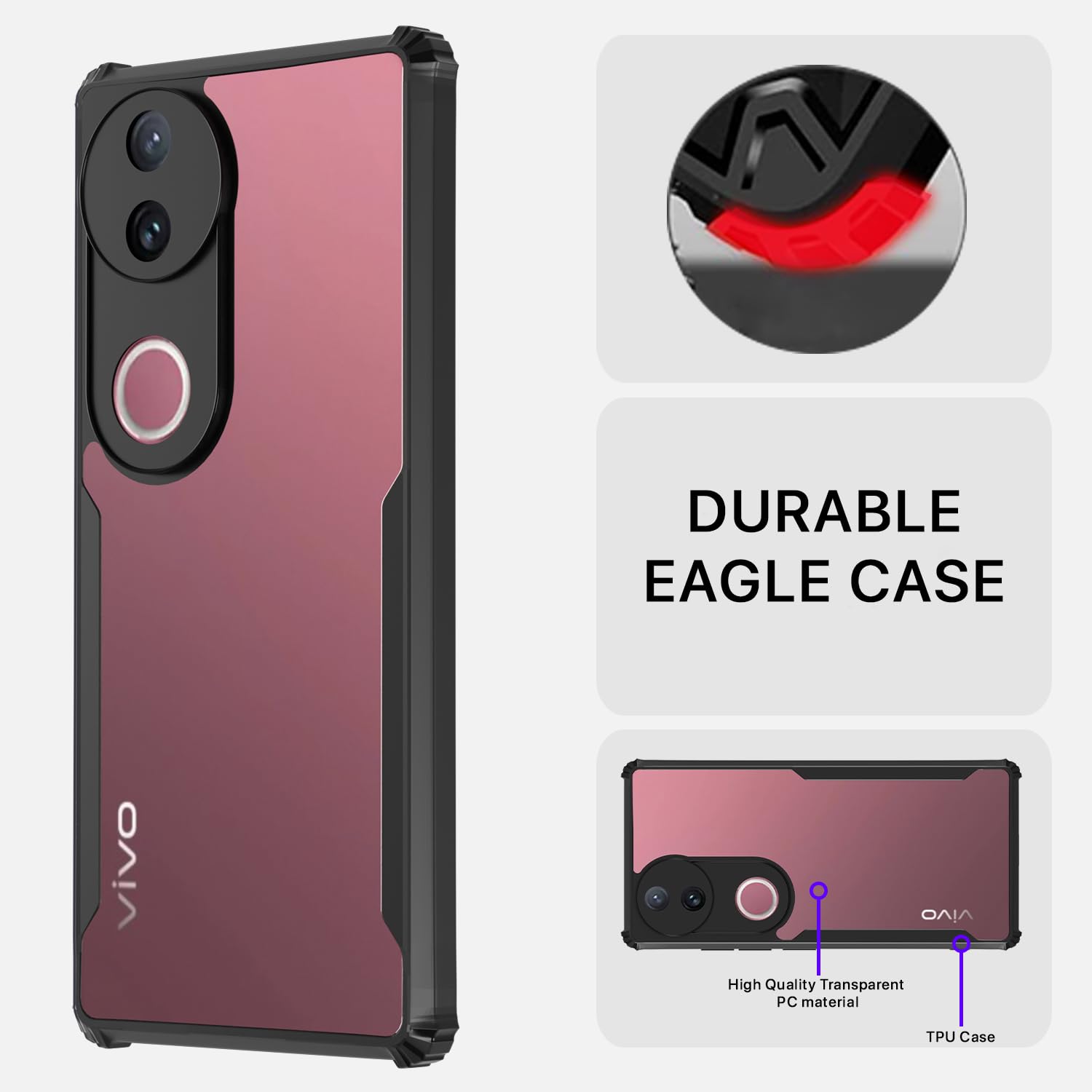 Pikkme iQOO Z10R 5G/Vivo V50 5G/V50e 5G/Vivo T4R 5G Ultra Clear black mobile cover – photo 5