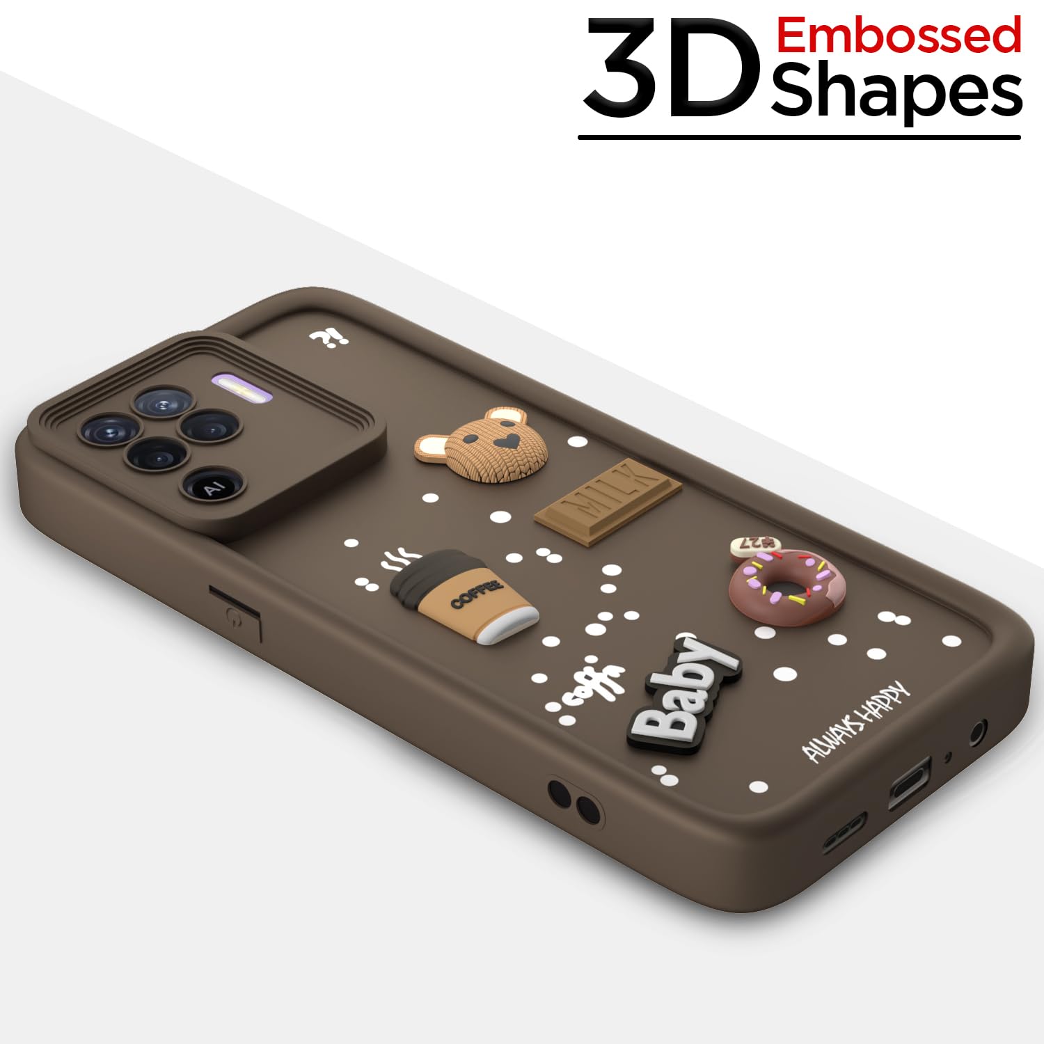 Oppo F19 Pro Silicone mobile cover in brown by Pikkme – photo 3