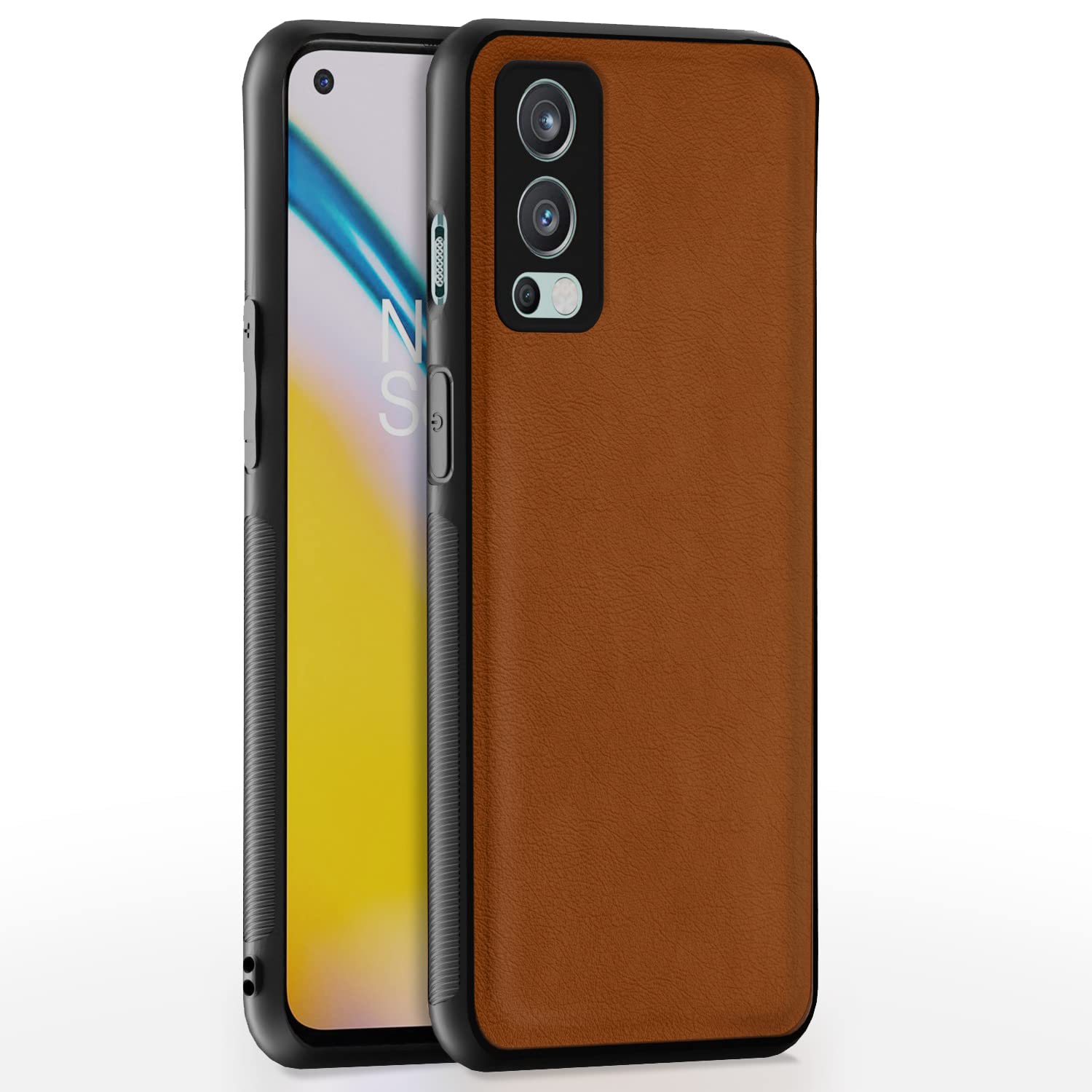Pikkme OnePlus Nord 2 5G Leather camel mobile back cover