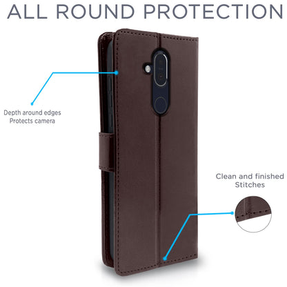 Pikkme Nokia 8.1 Vintage Flip Cover (Coffee)