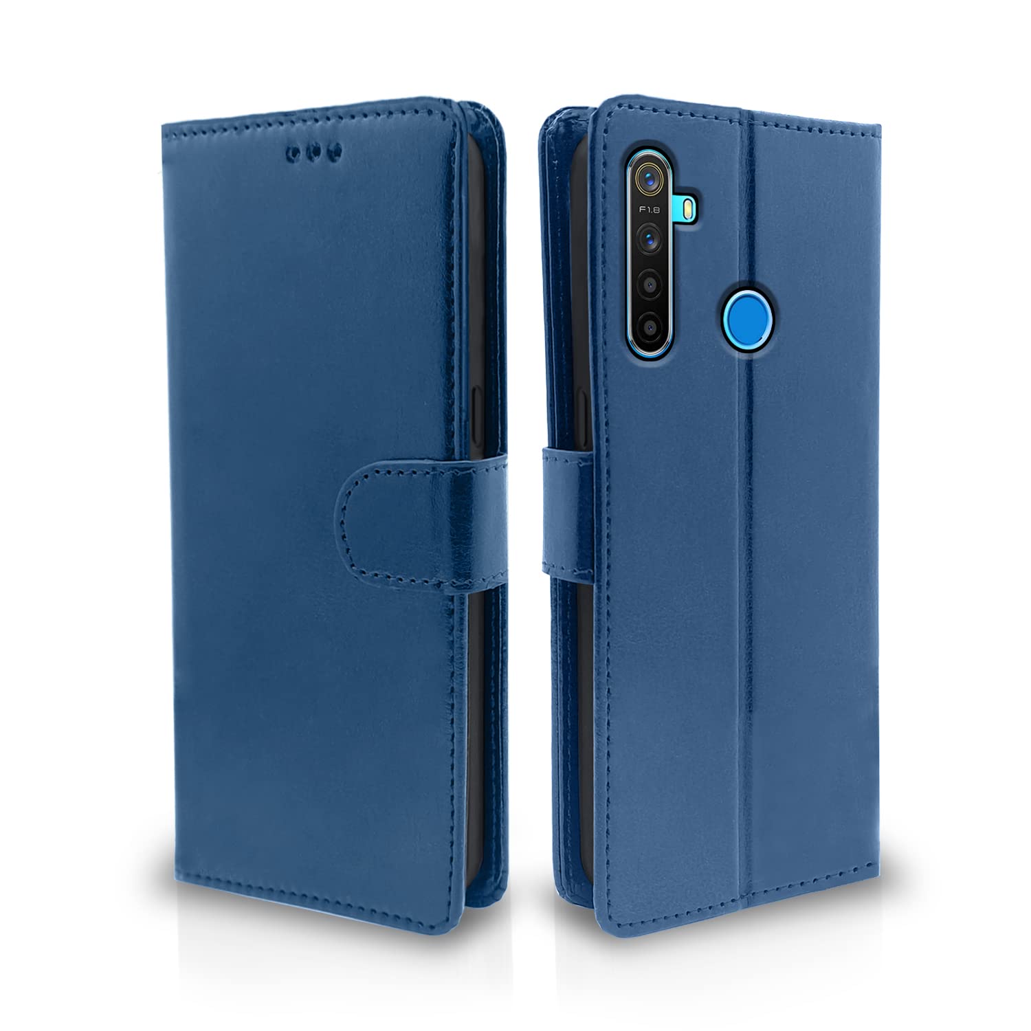 Pikkme Realme 5 / 5s / 5i  Vintage Flip Cover (Blue)