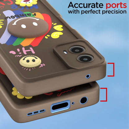 Moto G34/G45 5G Soft Silicone mobile back cover in brown by Pikkme – photo 4