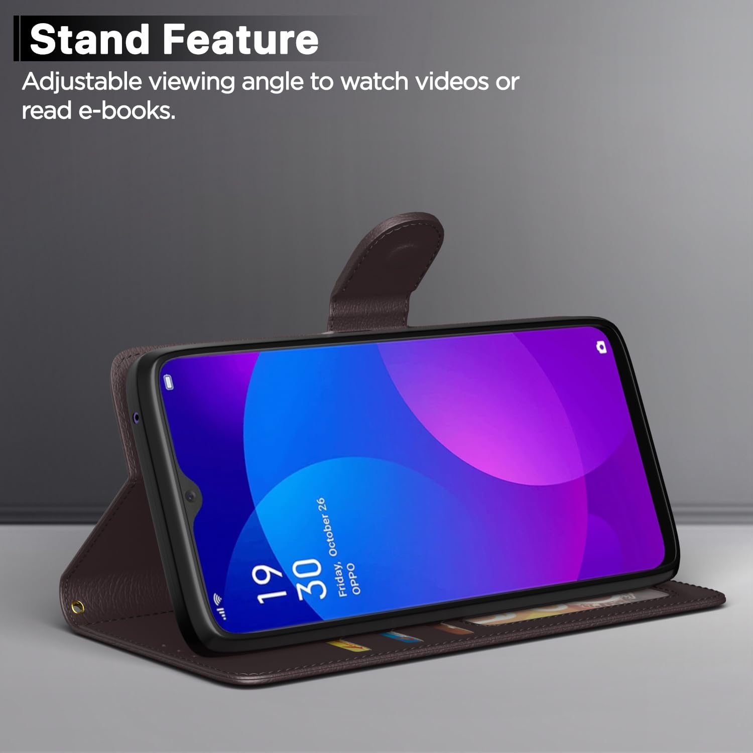 Pikkme coffee wallet flip cover for Oppo F11 – photo 3