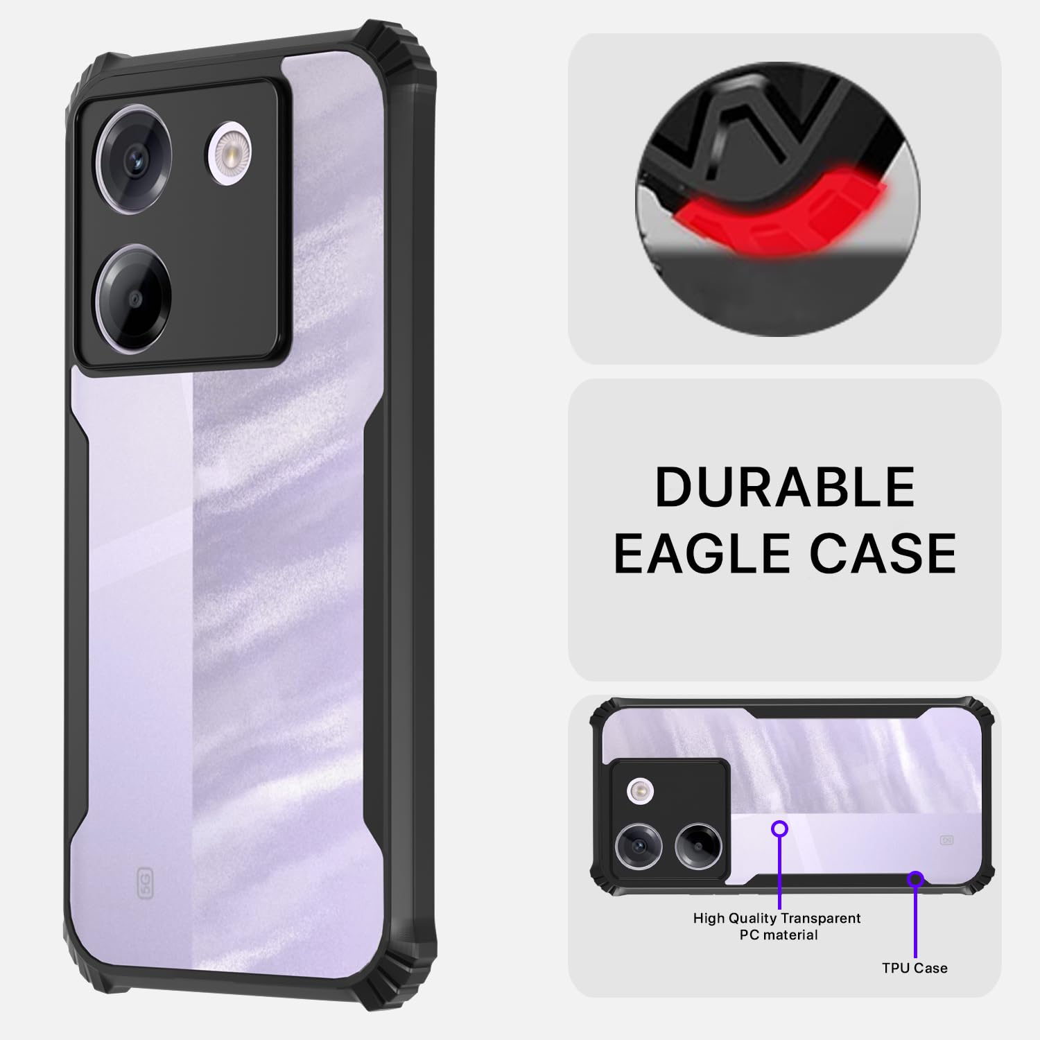 Pikkme black Clear phone cover for Poco M7 Pro 5G – photo 5