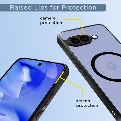 Pikkme Google Pixel 9A Eagle 2 Mag-Safe Shockproof Sleek Hybrid Armor Back Cover (Black)