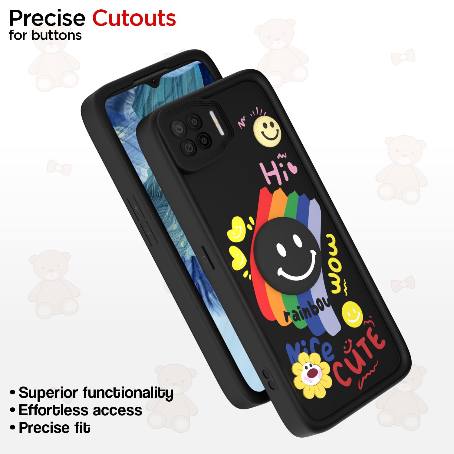 Oppo F17 Soft Silicone mobile cover in black by Pikkme – photo 6