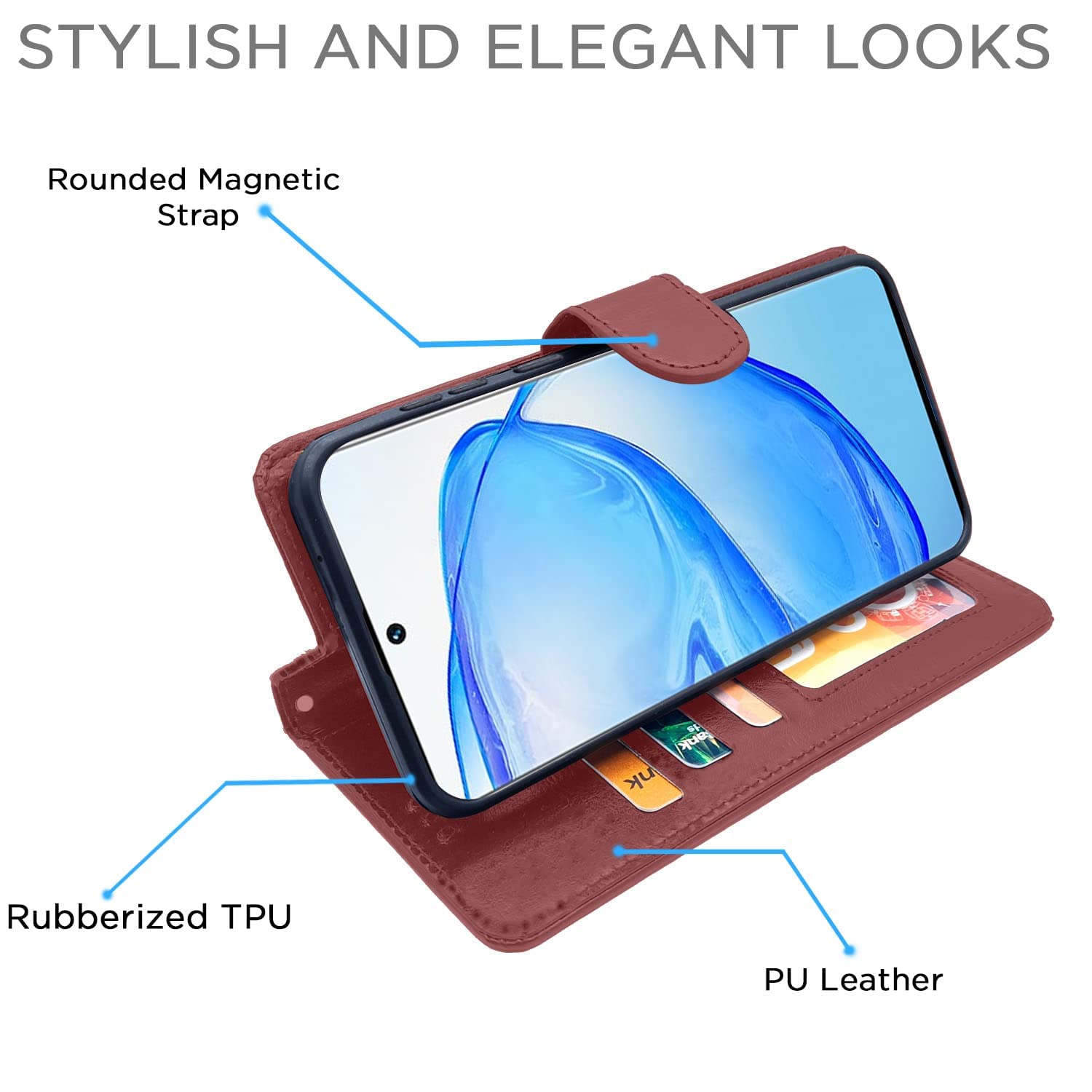 Brown mobile flip cover for Vivo V25 Pro 5G – Pikkme – photo 5