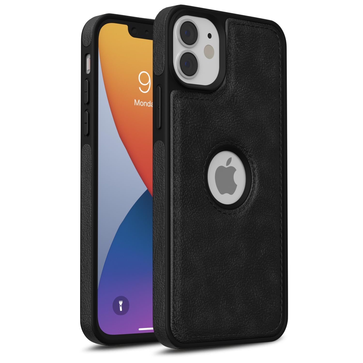 Pikkme iPhone 12/12 Pro Flexible Pu Leather Back Case (Black)