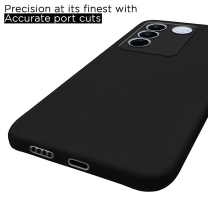 Pikkme Vivo V27 / V27 Pro 5G Soft Silicone Case with Camera Bumper Protection | Black