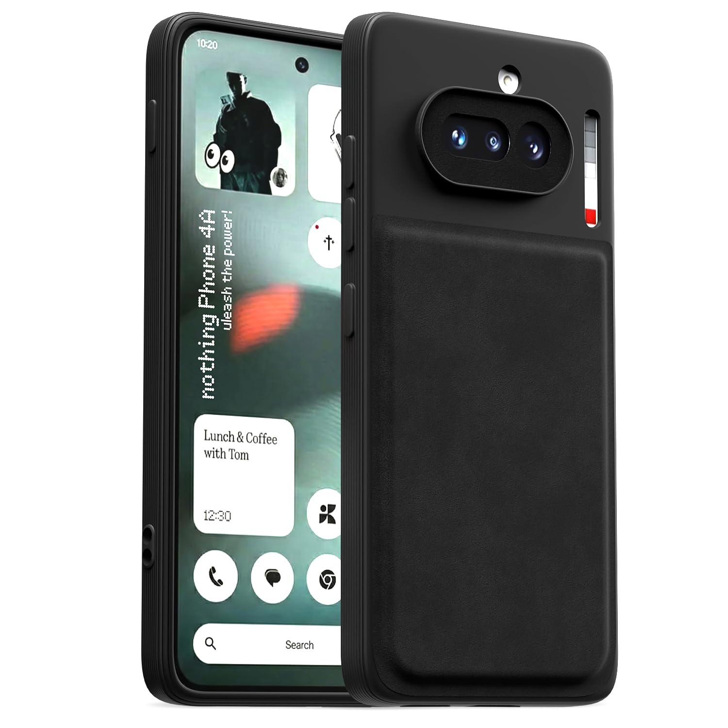 Nothing Phone 4a 5G Leather phone cover in black by Pikkme
