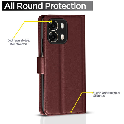 Pikkme brown wallet flip cover for Oppo A6 Pro 5G – photo 4