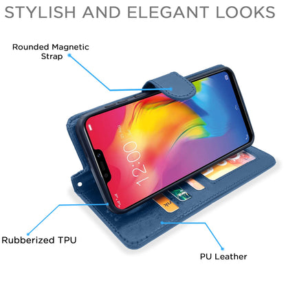 Vivo Y83 Pro wallet flip cover in blue by Pikkme – photo 5