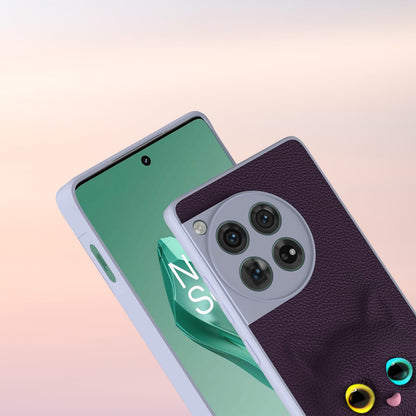 Pikkme OnePlus 12 5G Kitty Back Cover (Purple)