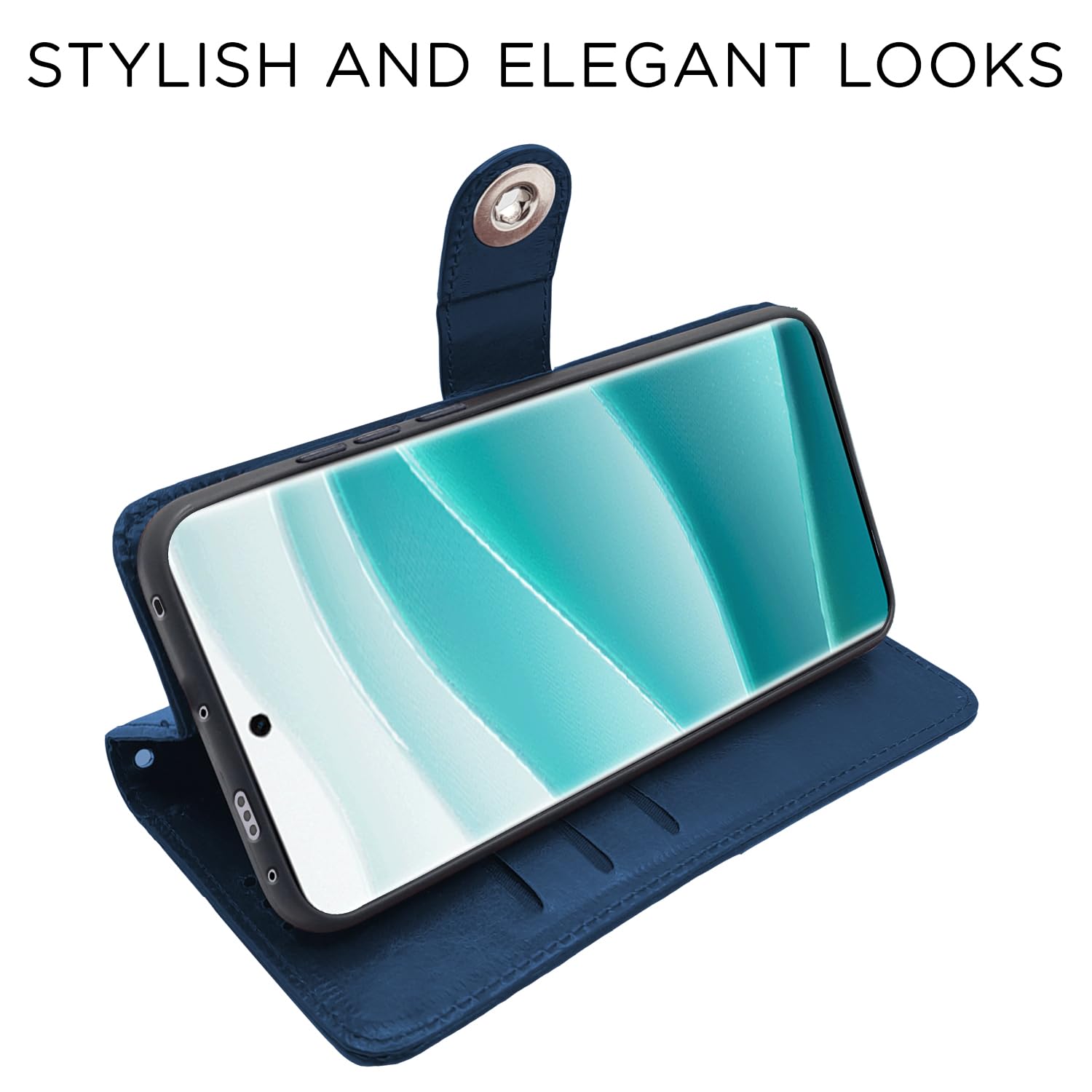 Redmi Note 14 Pro/Note 14 Pro Plus 5G Button flip cover in blue by Pikkme – photo 3