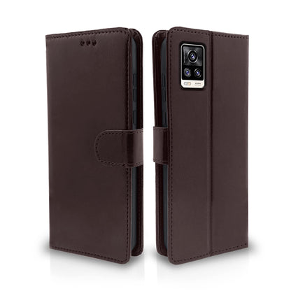 Vivo V20 Wallet flip case in coffee by Pikkme