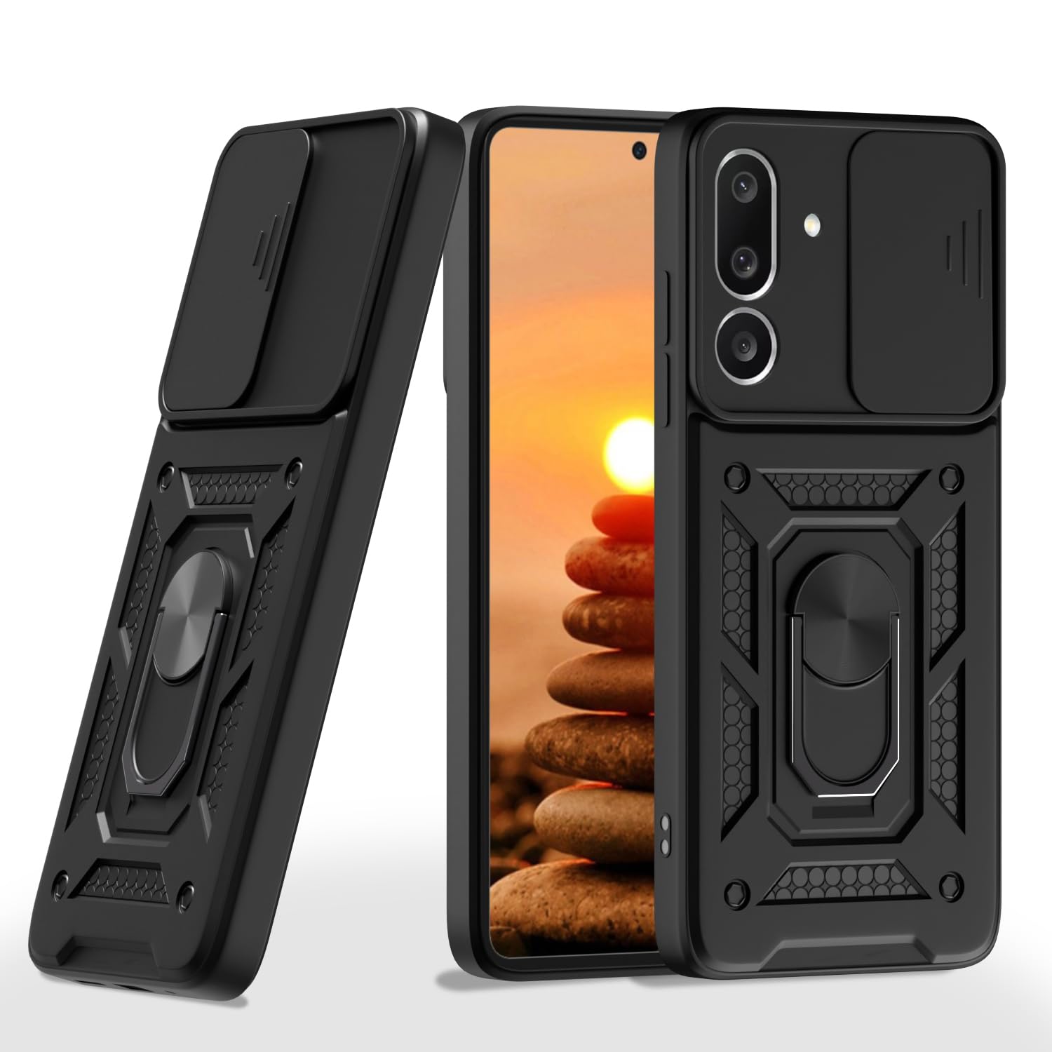 Pikkme Samsung Galaxy M36 5G D10 Tough Armor Back Cover (Blue)