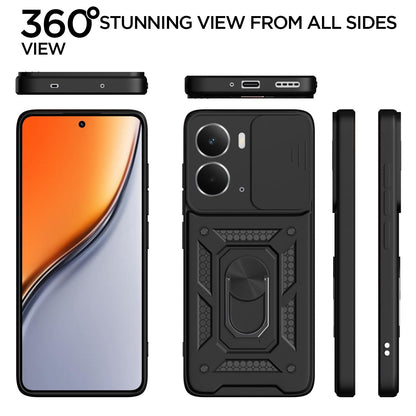 Pikkme Realme P3 5G D10 Tough Armor Back Cover (Black)
