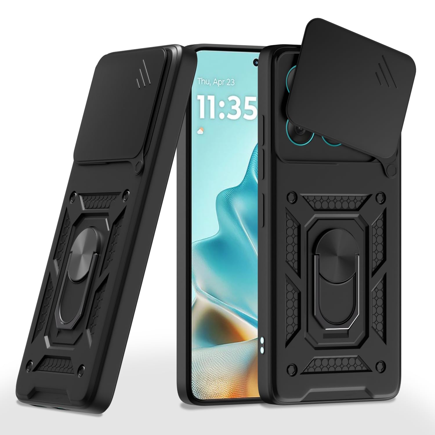 Pikkme Moto edge 60 fusion D10 Tough Armor Back Cover  - Black