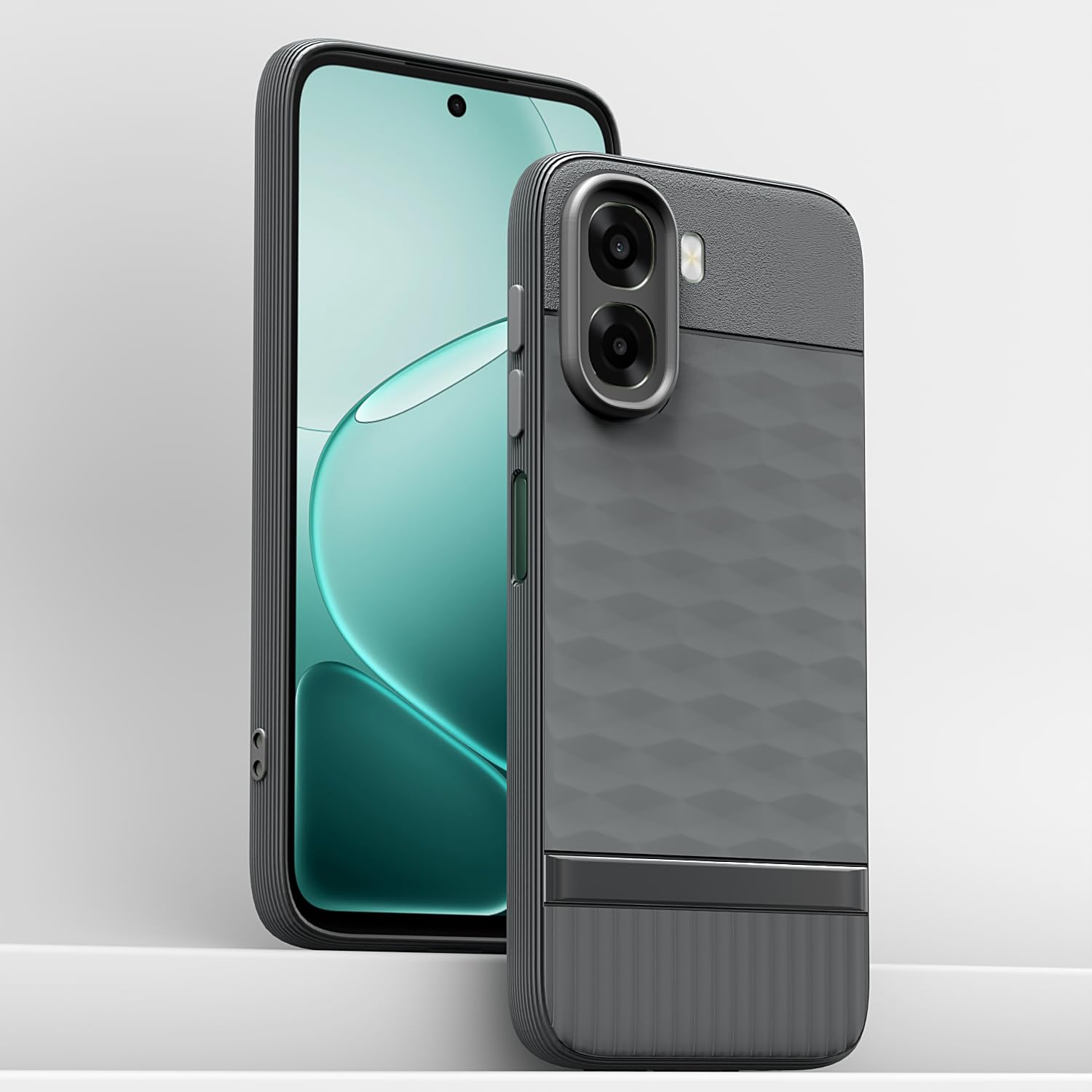 Oppo A6X 5G Silicone back cover in grey by Pikkme – photo 2