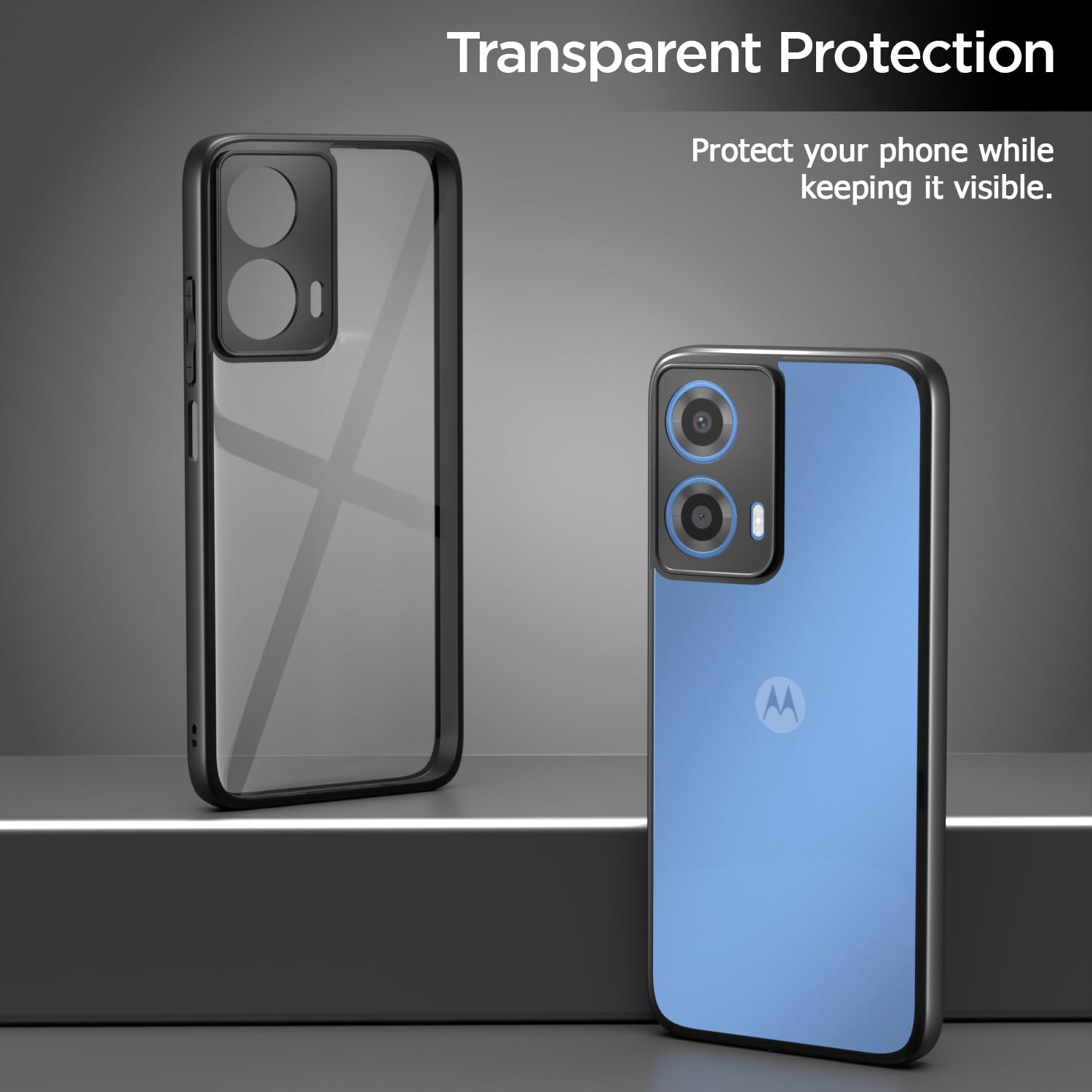Black Hybrid mobile back cover for Moto G34/G45 5G – Pikkme – photo 3