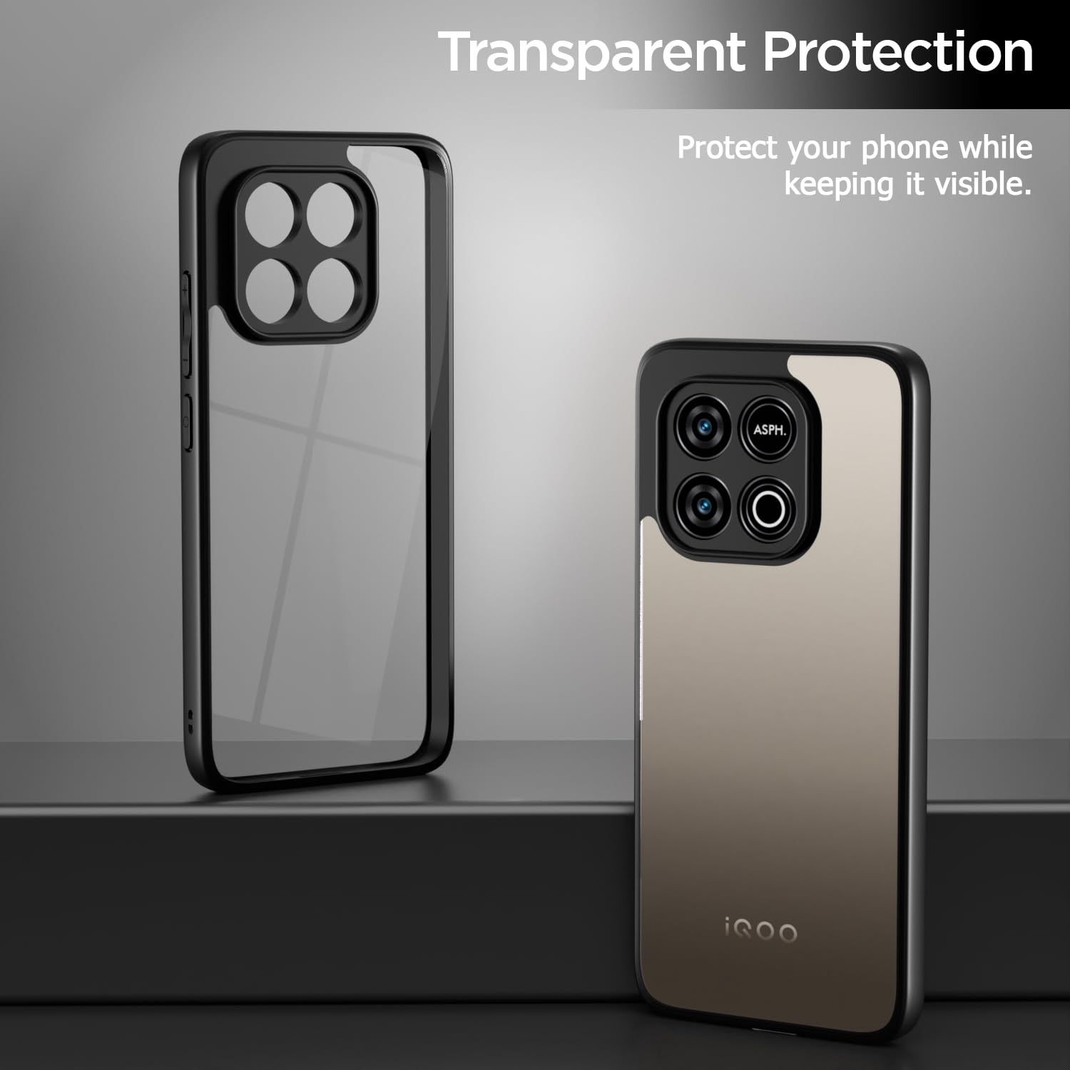 Pikkme Vivo Y300 GT 5G Eagle 2 Shockproof Sleek Hybrid Armor Back Cover (Black)