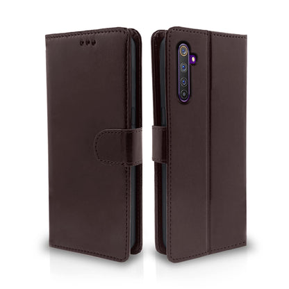 Realme 6 Pro mobile flip cover in coffee by Pikkme