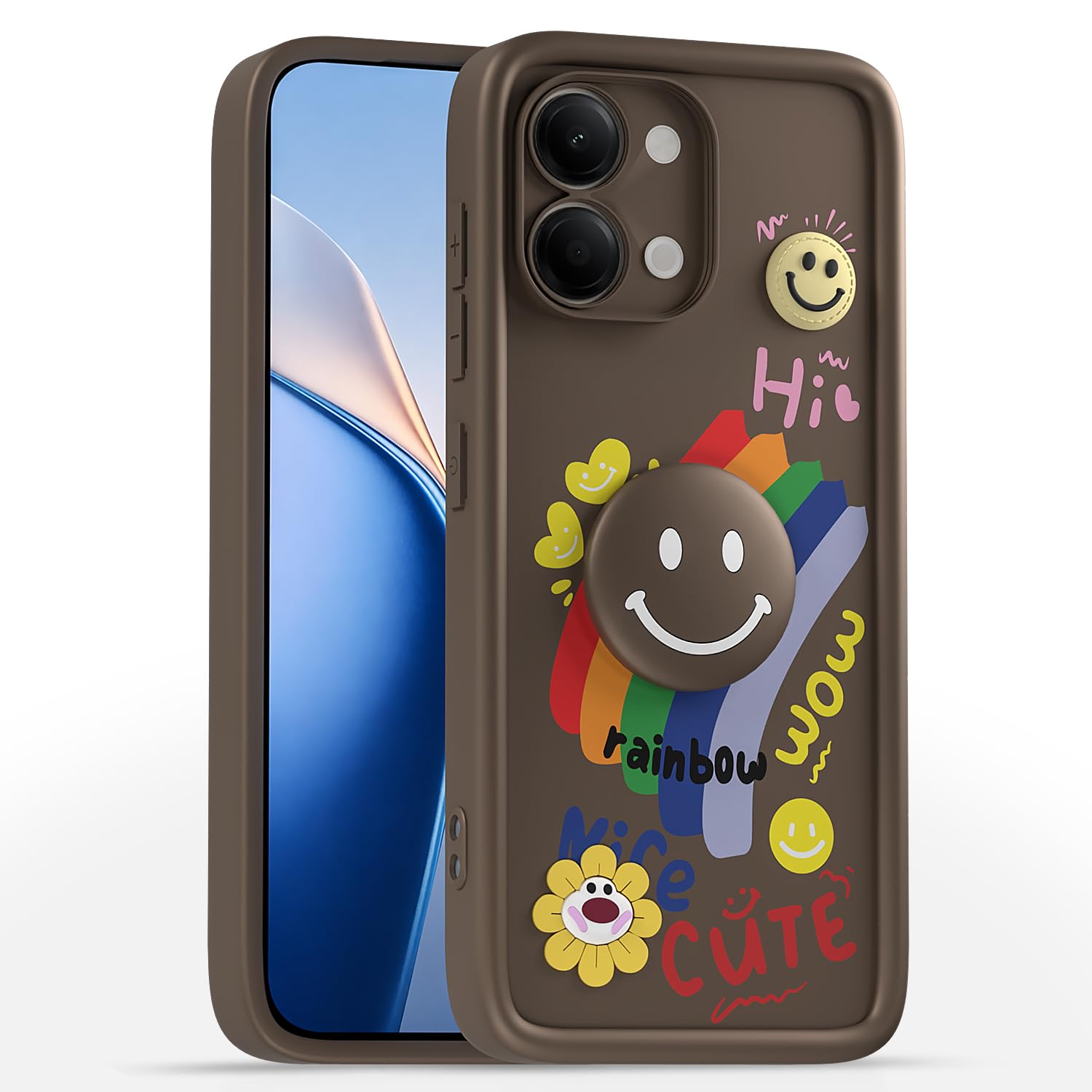 Pikkme brown phone cover for Vivo Y11/T5 Lite 5G