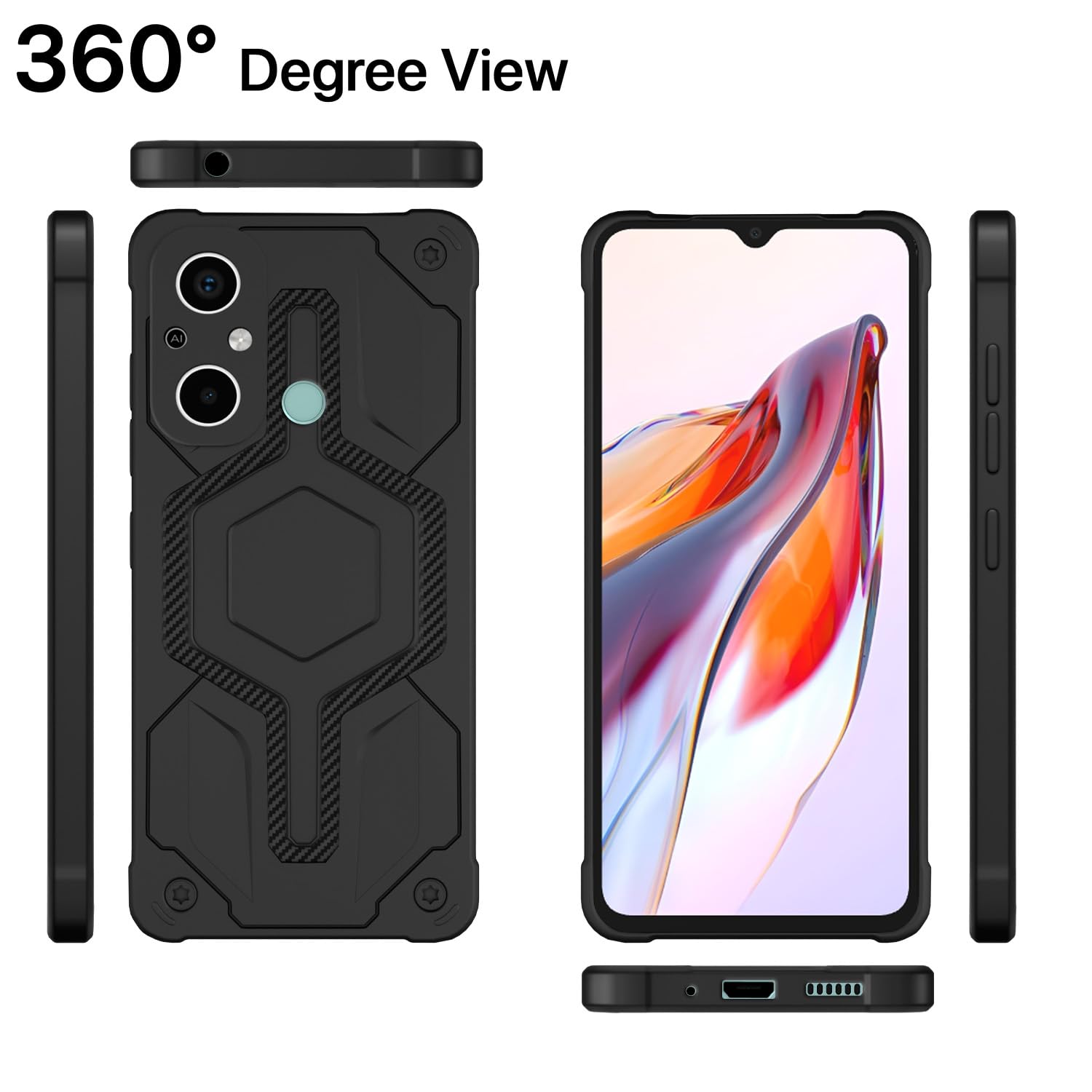 Pikkme black back cover for Redmi 12C/Poco C55 – photo 2