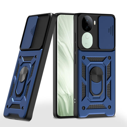 Vivo V40e 5G/iQOO Z9s 5G/360 D10 Camera Shield mobile back cover in blue by Pikkme