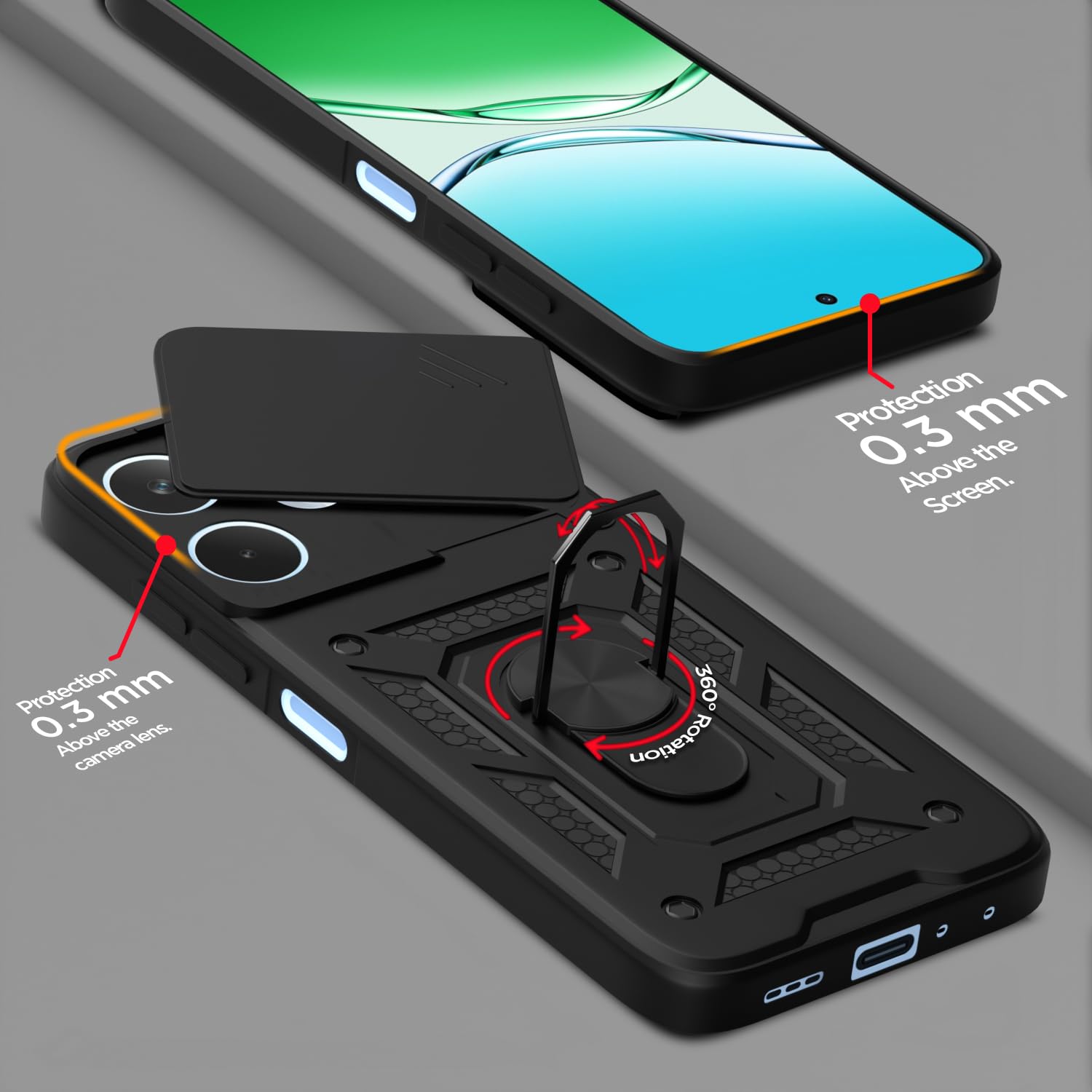 Oppo A5 Pro 5G/360 mobile cover in black by Pikkme – photo 4