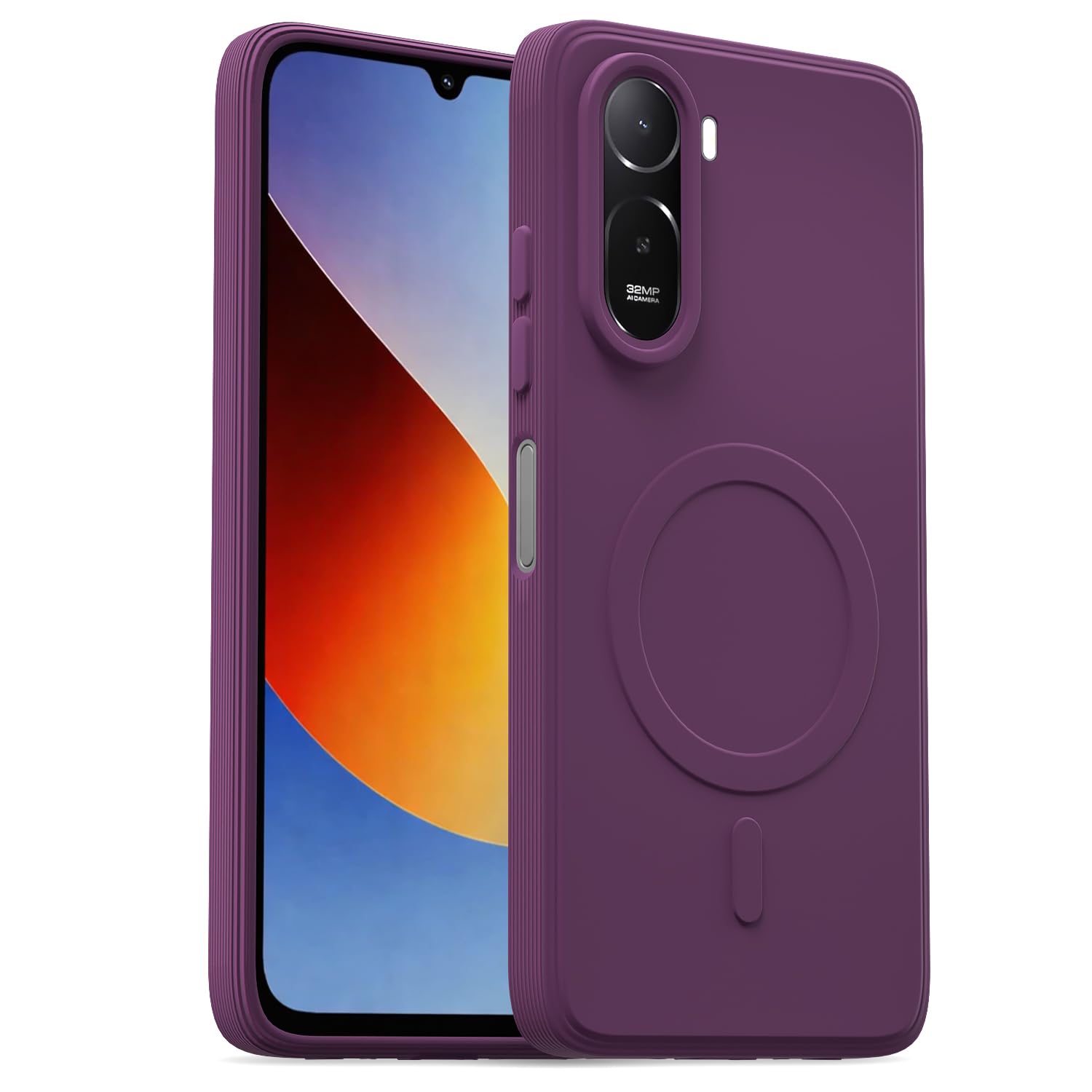 Purple MagSafe back cover for Redmi A7 Pro/Poco C85x 5G – Pikkme