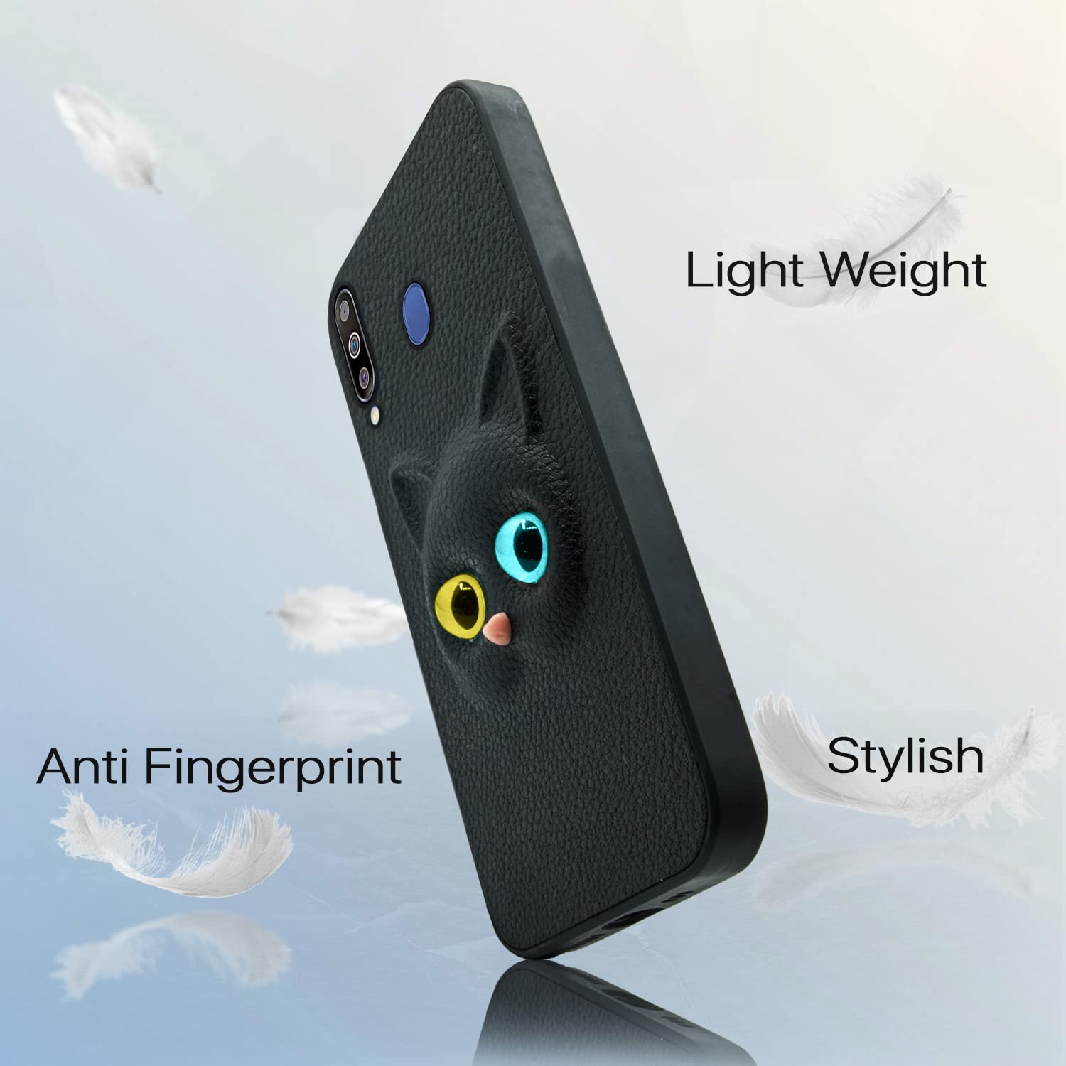 Pikkme Samsung M30 Cat black mobile back cover – photo 5